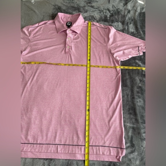 Footjoy FJ Men's XL Lisle Space Dye Microstripe Self Polo Performance Golf Shirt - Picture 6 of 12